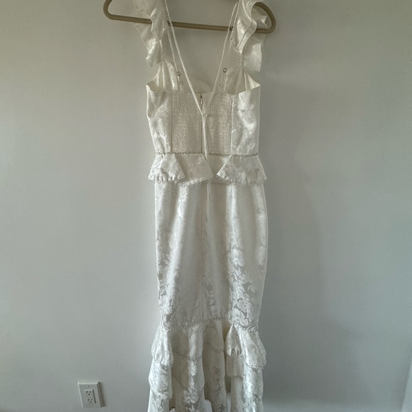 V. Chapman Violet Corset Ruffled Tiered Hem Midi Dress - Picture 9 of 9